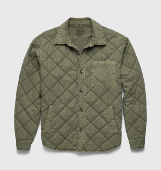 Lennon Quilted Shirt Jacket - Lichen Green