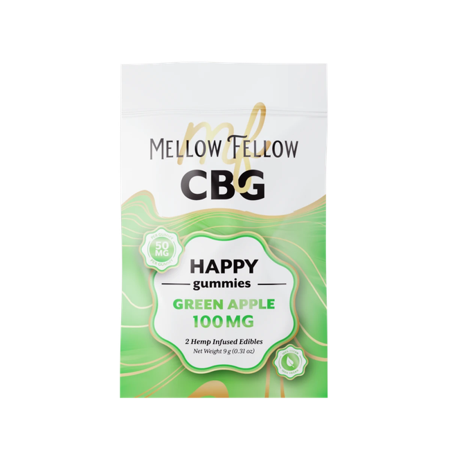 Happy CBG Gummies 100mg - Green Apple-gallery-39102625251534