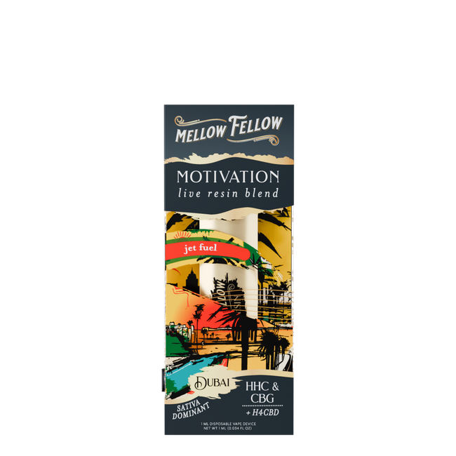 Motivation Blend - Destination: Dubai - Live Resin 1ml Disposable Vape - Jet Fuel (Sativa Dominant)-gallery-36595398312142