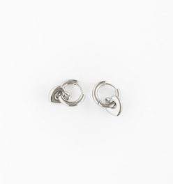 Bold Heart Hoop Silver