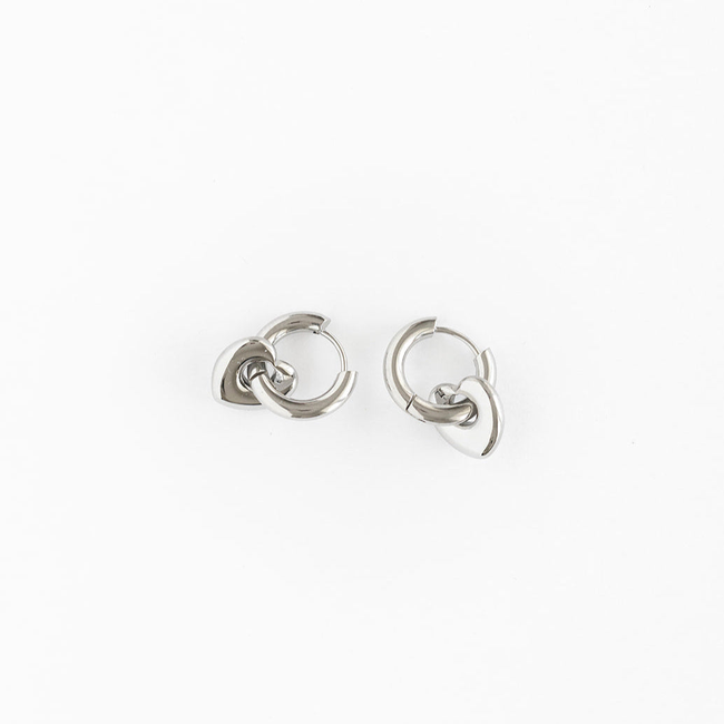 Bold Heart Hoop Silver-gallery-36633556713646
