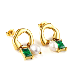 Basil Gold Stud Earrings