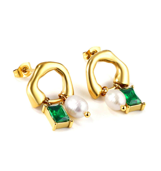 Basil Gold Stud Earrings