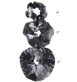 Babs Eco-chic scrunchies - Nature Print, - Poly-Georgette - Set of 3 Sizes