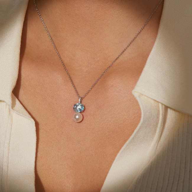 NATURAL BEAUTY AQUA PEARL PENDANT-gallery-46884333682947