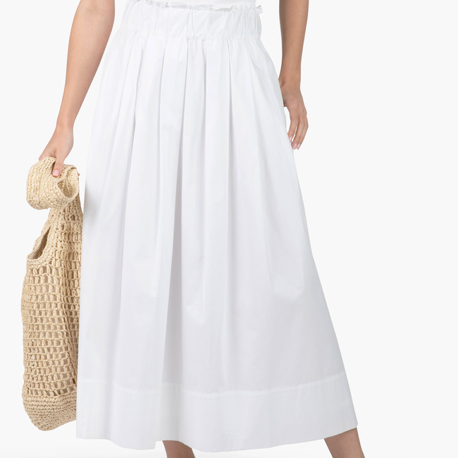 Take Pause Poplin Maxi Skirt - Snow-gallery-51922033541408