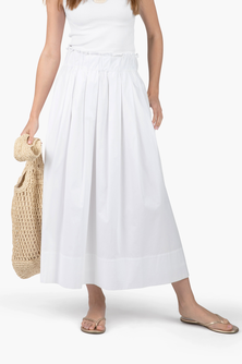 Take Pause Poplin Maxi Skirt - Snow