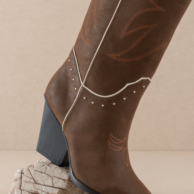 The Ashton | Coffee Cowboy Boot with Flaire-gallery-36397623607473