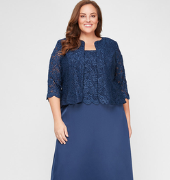 Plus Bethany Glitter Lace Jacket Dress