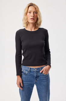 Slim Rib Tee <br> Black