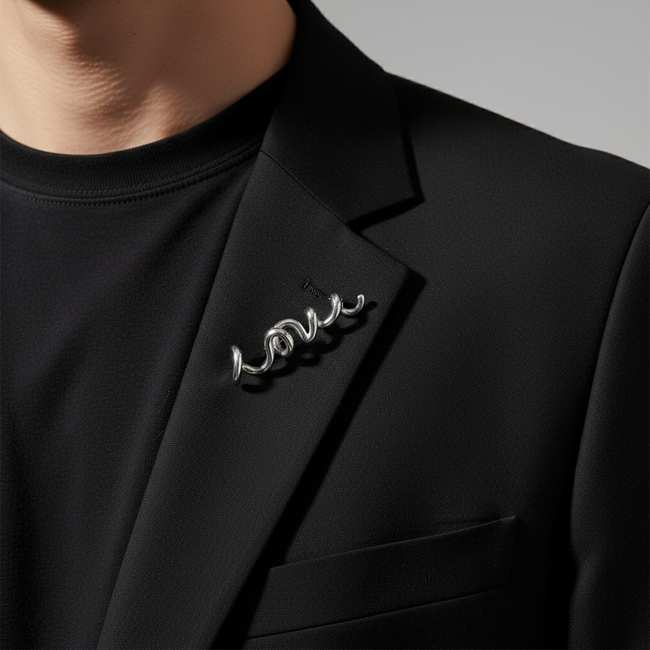 Love Brooch - Sterling Silver-gallery-38086960087216