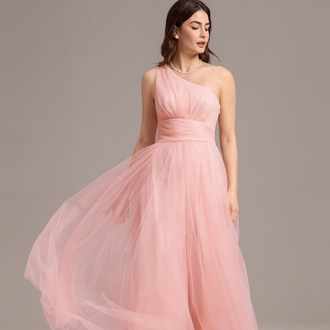 ever ARCADIA|Chic A-Line One-Shoulder Tulle Maxi Bridesmaid Dress-gallery-33288046313546