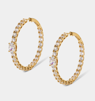 STELLAR CZ HOOP EARRINGS