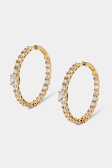 STELLAR CZ HOOP EARRINGS