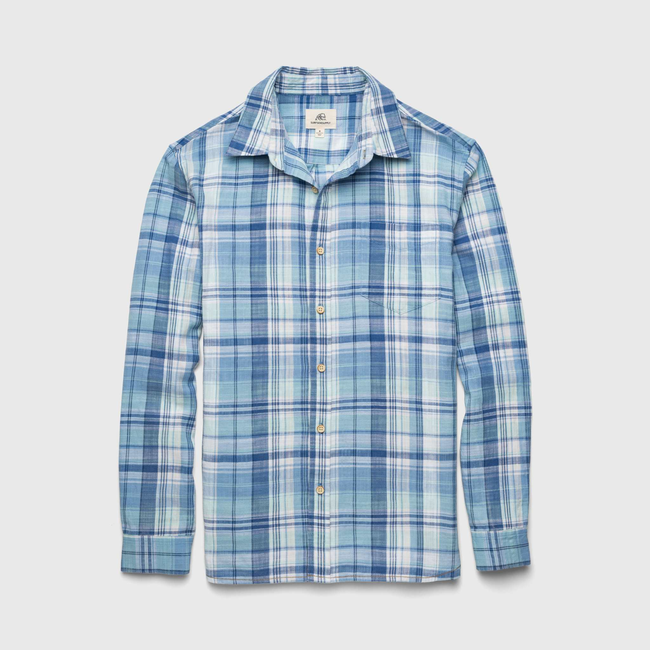 Brian Twill Plaid Shirt - Aqua Blue Combo-gallery-42414180204802