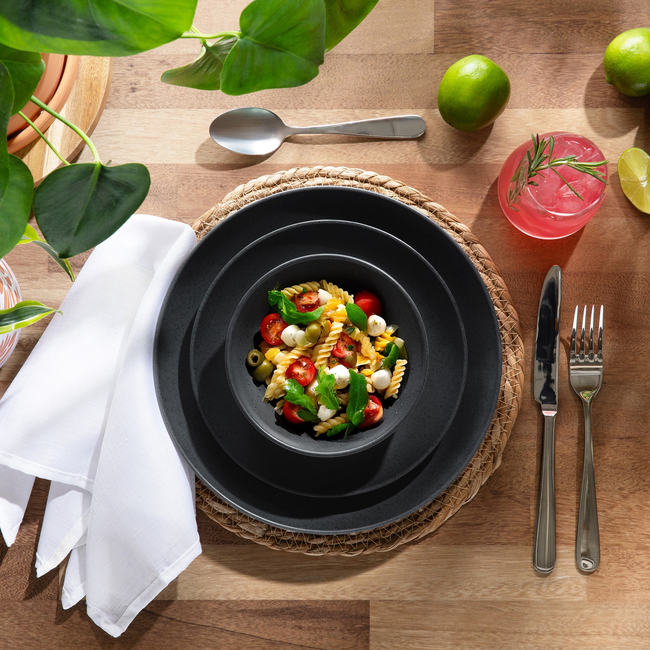 Melamine Modern Essentials Tableware (12-Piece Set, 4 Place Settings)-gallery-53882536427892