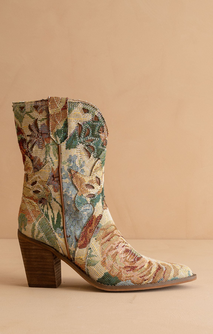 The Sorrel | Vintage Floral Print Western Bootie