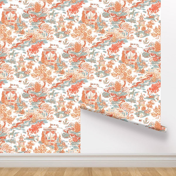 Peel and Stick Wallpaper - Summer House / Coral-gallery-30072960811121