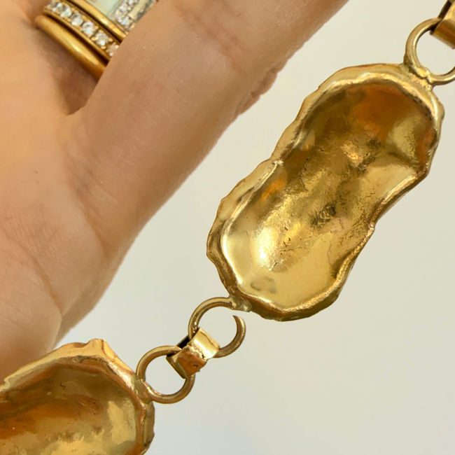 Vintage yellow 18K organic reversible petal chain, 16.5 inch-gallery-57436752314683