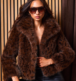 Lexy Leopard Faux Fur Jacket