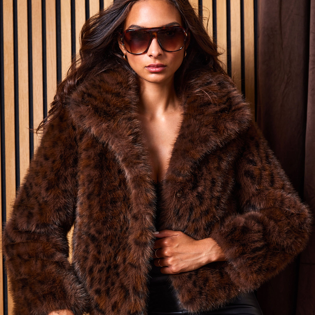 Lexy Leopard Faux Fur Jacket-gallery-45054512234746