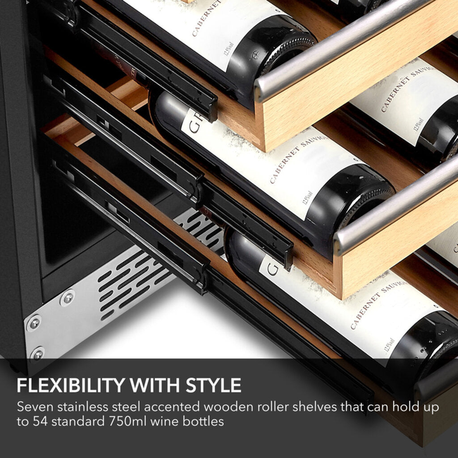 Whynter BWR‑545XS 54‑Bottle Built‑In/Undercounter Wine Refrigerator – Spectrum Lightshow, Stainless -gallery-47957238743288