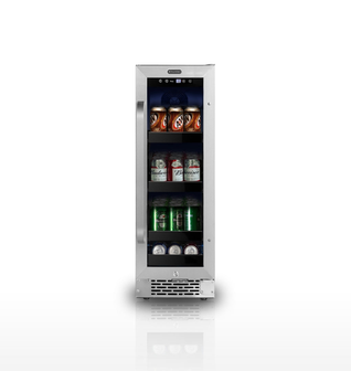 Whynter BBR-638SB 12 in. 75 12 oz. Can Built-In Beverage Fridge Cooler w/ Lock, Temp Controls, Glass