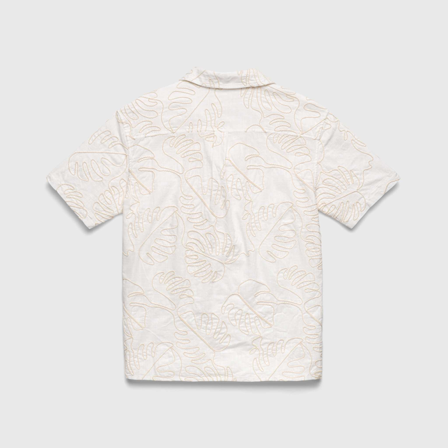 Mariner Leaf Camp Collar Shirt - White-gallery-47041088192770