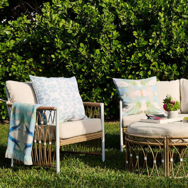 Chintz Mist 22x22 Outdoor Pillow-gallery-44943303311608