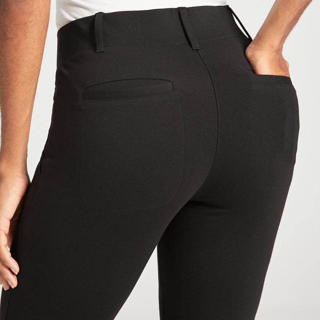 Two-Pocket Dress Pant Yoga Pant | Straight (Black)-gallery-41954326282492