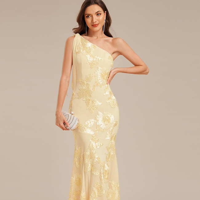 Flowing Ribbon Mesh Mermaid Formal Dress-gallery-33560057774154