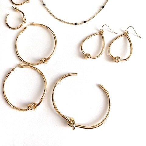 Knot Hoop Earrings-gallery-30351667658810