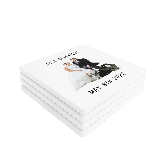 Custom Photo Square Ceramic Coaster Set (Background Removed)-gallery-38587368014047