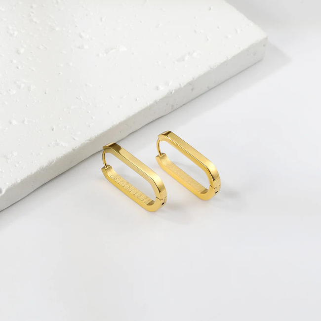 Azura Geometric Gold Hoop Earrings-gallery-42474078503162