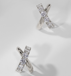 TWILIGHT CROSS J HOOP EARRINGS