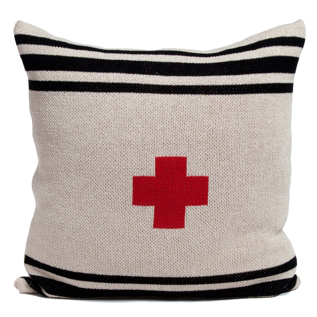 Swiss Cross Striped Pillow-gallery-46682950664483