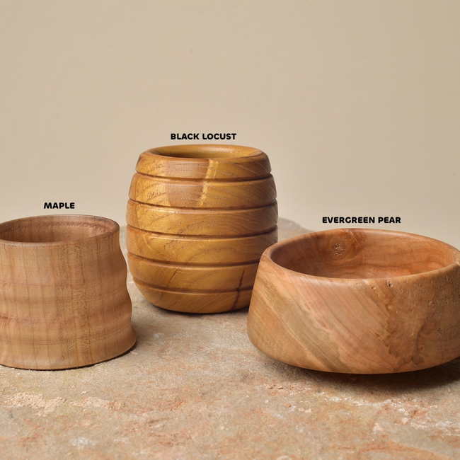 Black Locust, Evergreen Pear, and Spalted Maple: Short King Bowls-gallery-38311929020594