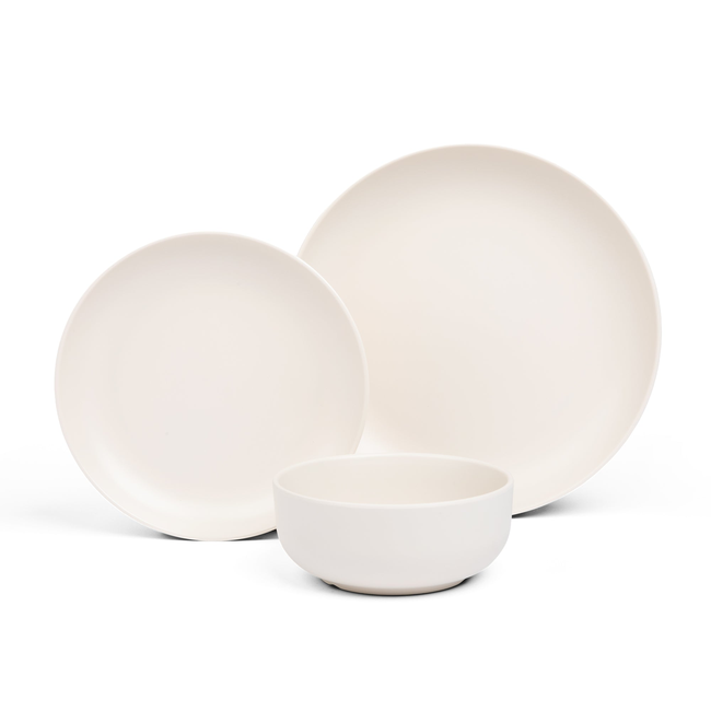 Melamine Modern Essentials Tableware (12-Piece Set, 4 Place Settings)-gallery-53875351880052