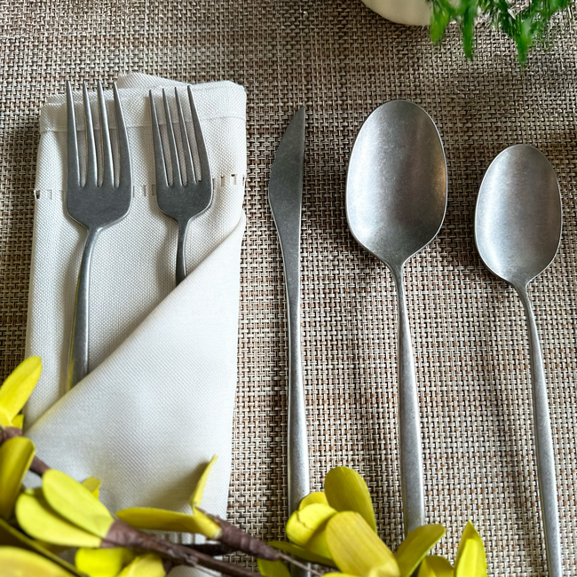 Vintage Stainless Steel Flatware Set (20-Piece Set, 4 Place Settings)-gallery-53882601406836