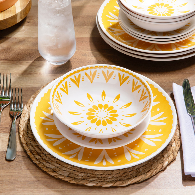 Melamine Everyday Tableware (12-Piece Set, 4 Place Settings)-gallery-53898145497460