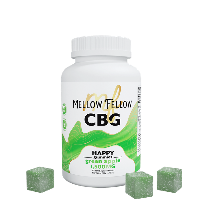 Happy CBG Gummies - 1500mg - Green Apple-gallery-37564484944078