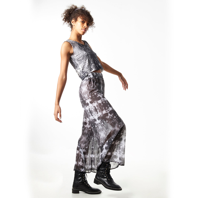 Babs Sleeveless Stretchy Crop Top - Nature Print-gallery-45252402610472