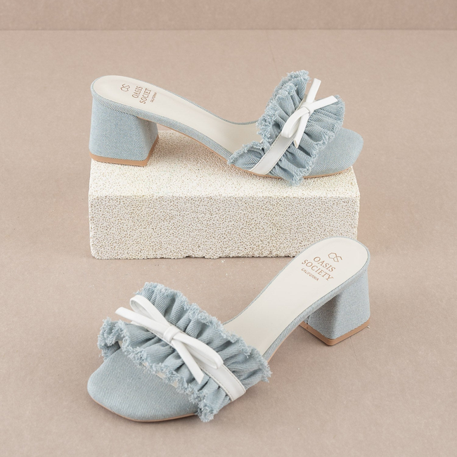 The Julissa | Denim Romantic Low Heel Sandal-gallery-34702077984945