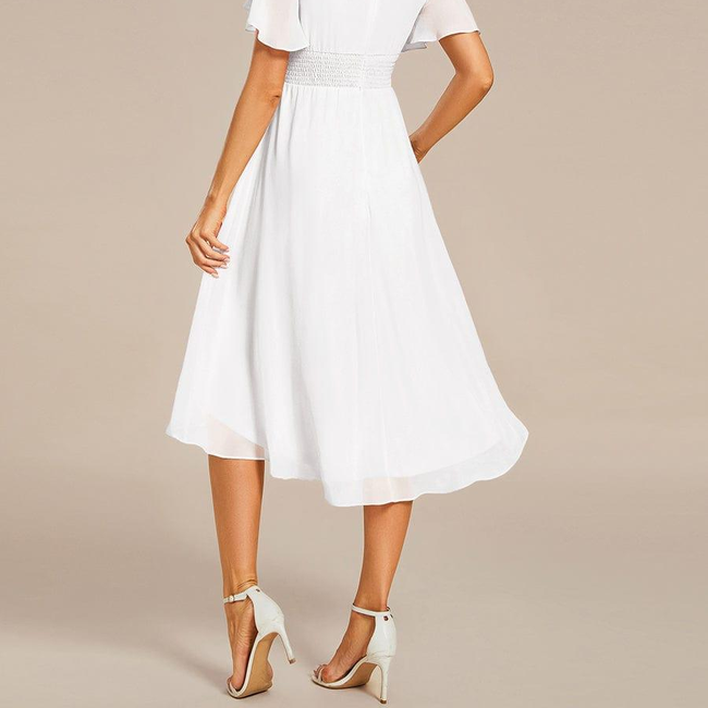 ever EDEN|Flowy Chiffon Round Neckline A-Line Knee Length Bridesmaid Dress-gallery-33223947780170