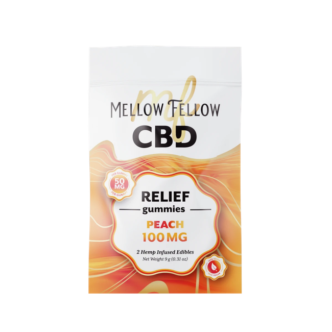 Relief CBD Gummies 100mg - Peach-gallery-39102564761806