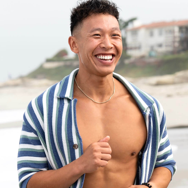 Hand-Woven Button-Up Shirt | Organic Cashmere Cotton Blend | Midnight Blue, Sage & Cream-gallery-40467456655517