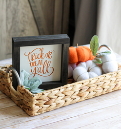 Trick Or Treat Y'all  Halloween Sign | Halloween Home Decor - Sign 7x7