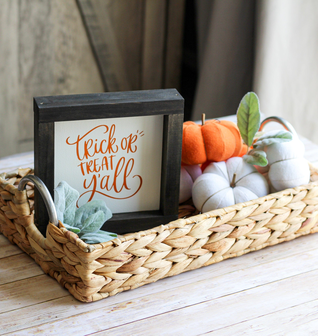 Trick Or Treat Y'all  Halloween Sign | Halloween Home Decor - Sign 7x7