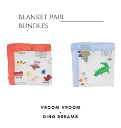 Vroom Vroom + Dino Dreams Blanket Bundle