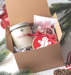 Christmas Candle Gift Bundle Set | Gift Bundle Gingerbread Candle + Gingerbread Ornament + Mini Wax 